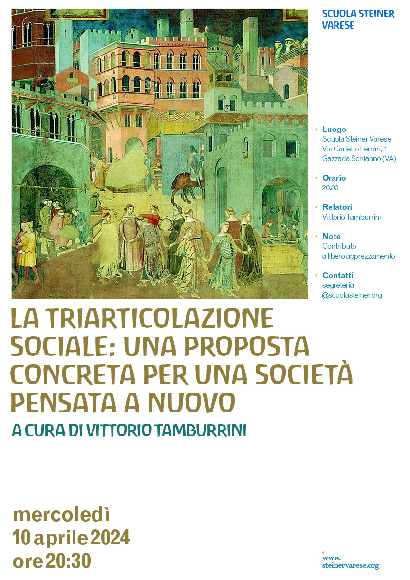 La Triarticolazione Sociale: una proposta concreta per una società pensata a nuovo conferenza a cura di Vittorio Tamburrini